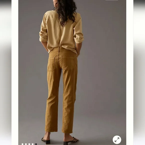 New Anthropologie Pilcro The Wanderer  Low Rise Pants Sz 25 Khaki/Sand - Picture 5 of 16